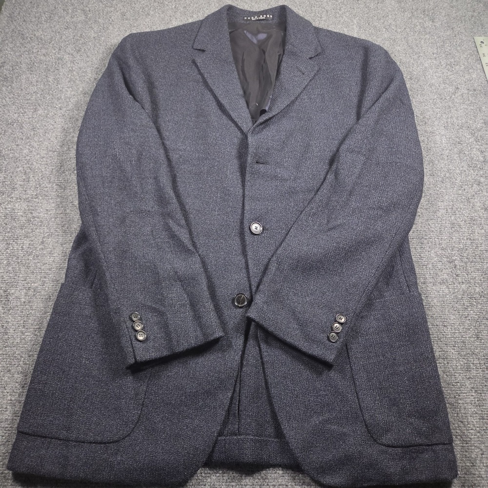 Hugo Boss Unstructured Blazer Cashmere-Wool Blend Patch Pocket 42R Navy Blue